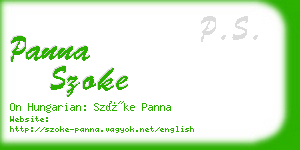 panna szoke business card
